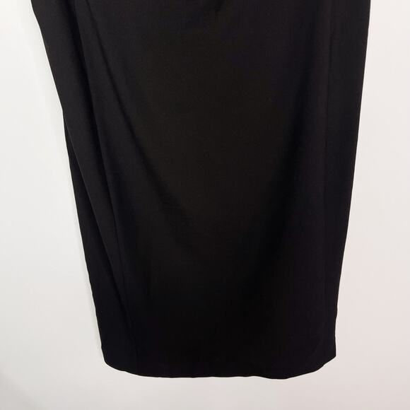 Aritzia Babaton Size 10 Black Wool Stretch Sheath Dress Crew Neck Sleeveless - Picture 4 of 10